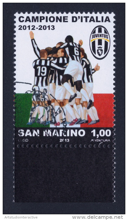 2013 SAN MARINO "JUVENTUS CAMPIONE D´ITALIA 2012/2013" SINGOLO ANNULLO PRIMO GIORNO - Usados