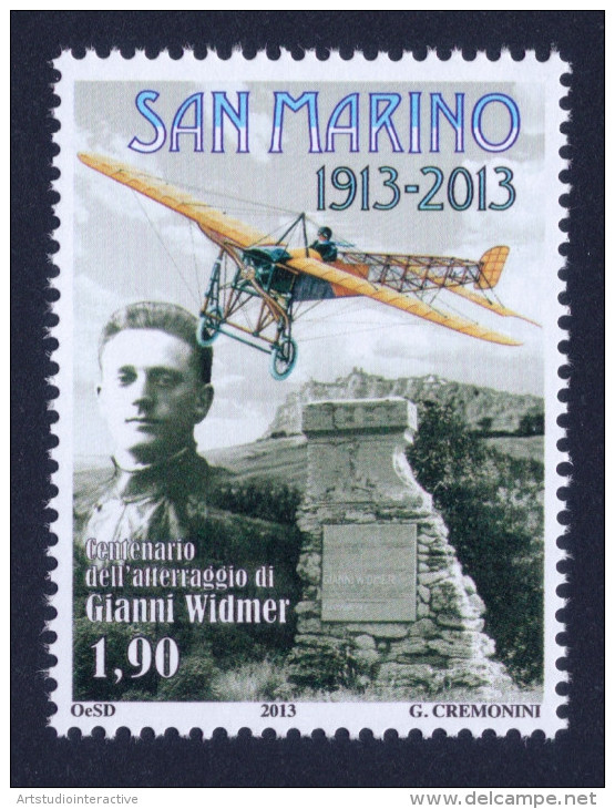 2013 SAN MARINO "CENTENARIO ATTERRAGGIO GIANNI WIDMER" SINGOLO MNH - Neufs