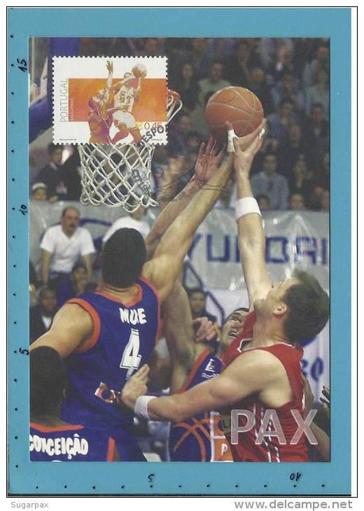 Desporto - BASQUETEBOL - BASKETBALL - BALONCESTO - 2002 - CARTE MAXIMUM CARD - MAXIMUMKARTE - PORTUGAL - 2 Scans - Baloncesto