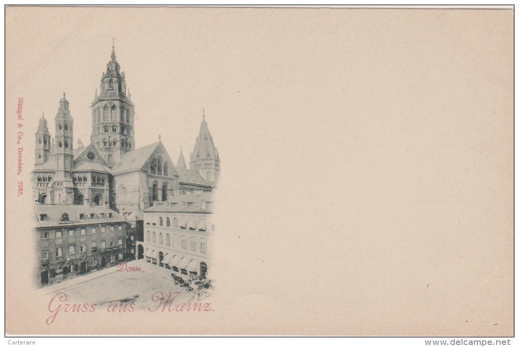 Cpa,1900,cher Et Rare,gruss Aus Mainz,par Stongel,dom,prés De Mayence,cathédrale,le Centre - Mainz