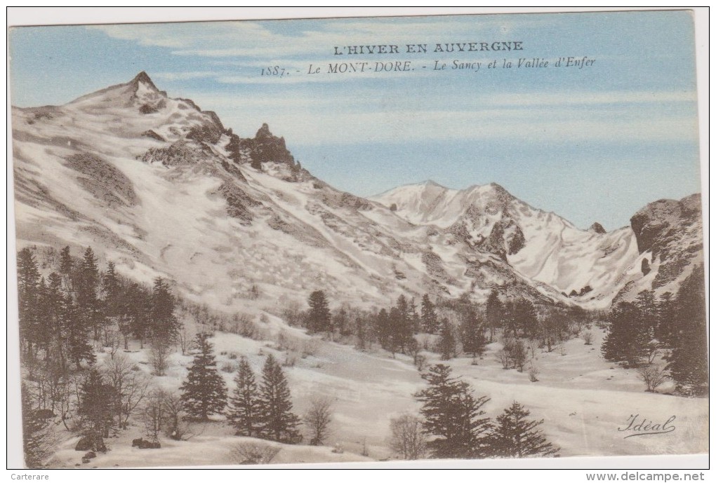 63,LE MONT DORE ,puy De Dome,SANCY EN 1940,ROUTE DE VAL D´ENFER,hiver,neige,glaci Er,sapin - Le Mont Dore