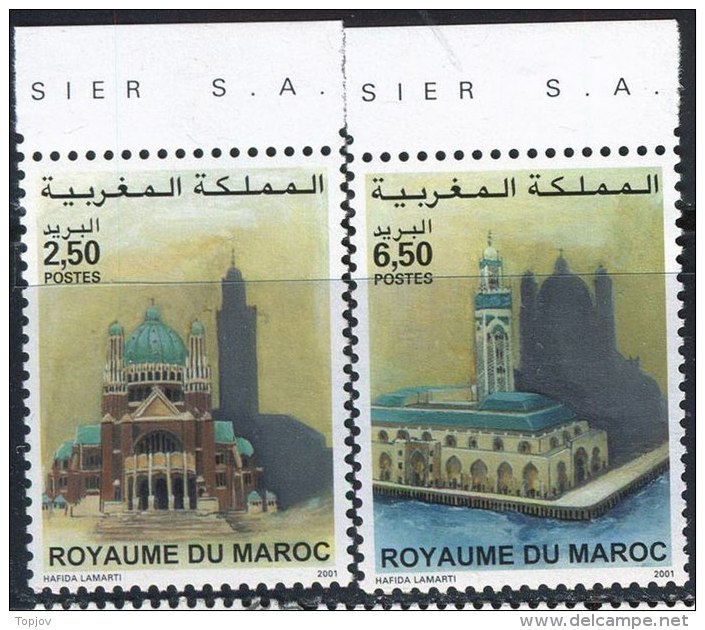 MAROCCO - MAROC -  MOSQUES - CATHEDRAL - MNH ** - 2001 - Moscheen Und Synagogen