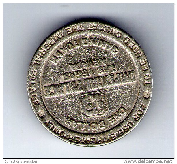 Jeton , Gaming Token , One Dollar, Imperial Palace , Las Vegas , Nevada , 2 Scans , Frais Fr : 3.00€ - Professionali/Di Società