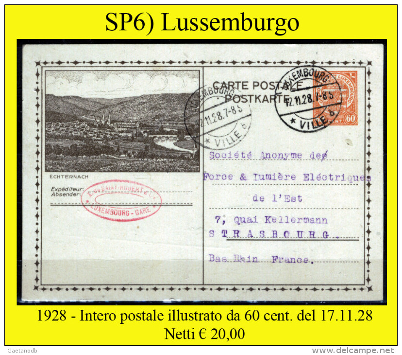 Lussemburgo-SP006 - 1928 - Intero Postale Da 60 Cent. Del 17.11.28 - - Ganzsachen