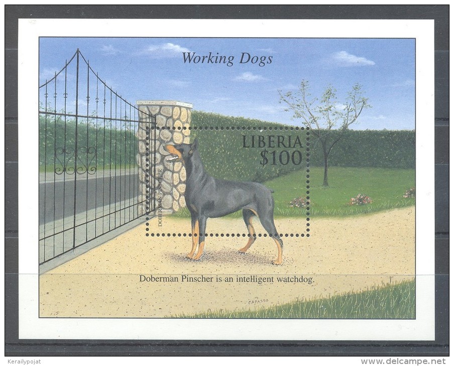 Liberia - 2000 Working Dogs (II) Block MNH__(TH-8115) - Liberia