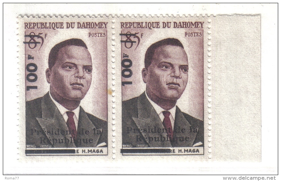 MD62 - DAHOMEY , Coppia Con La Varietà Yvert N. 167 E 167a  MNH - Benin – Dahomey (1960-...)