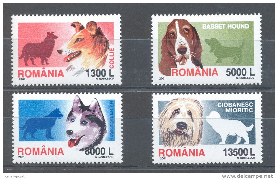 Romania - 2001 Dogs MNH__(TH-8238) - Unused Stamps