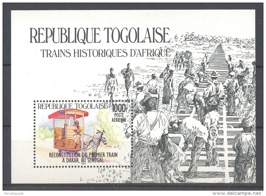 Togo - 1984 Locomotives Block (1) MNH__(TH-12026) - Togo (1960-...)