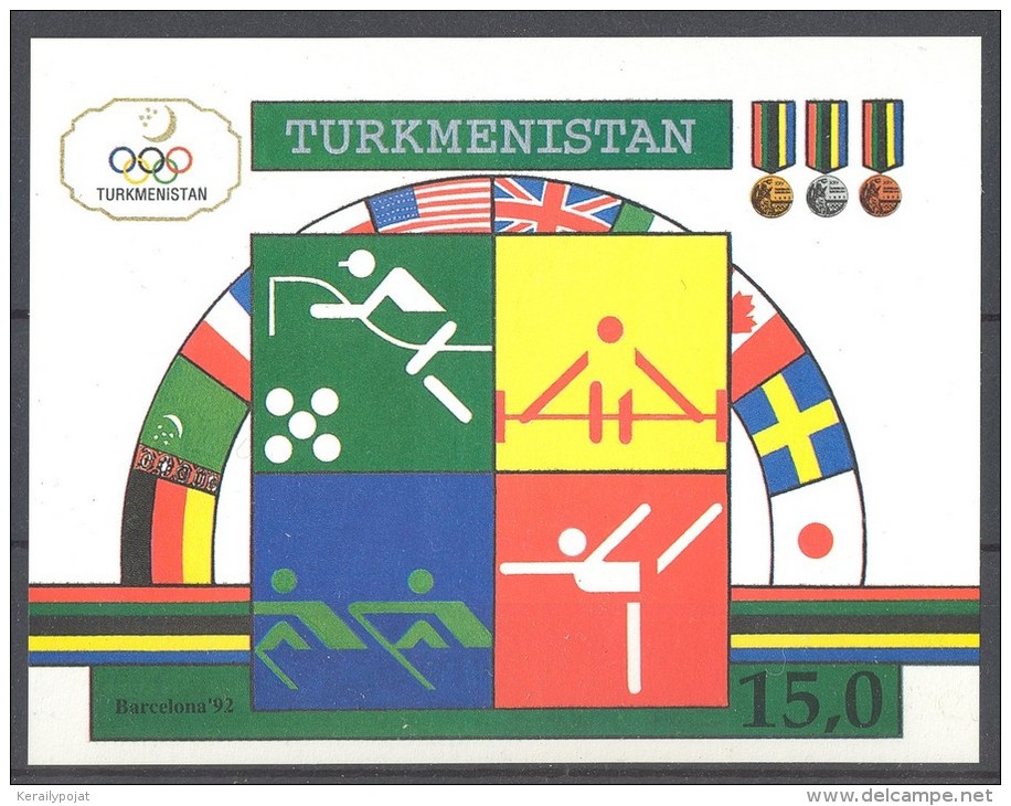 Turkmenistan - 1992 Barcelona Block MNH__(TH-12196) - Turkmenistán