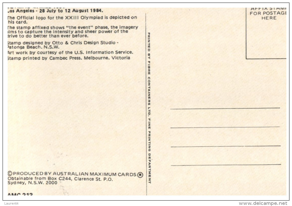 (999) Australia - Maxi-card - Maximum Card -  Australia Maximum Cards - Los Angeles 1984 Olympic Games (2 Cards) - Giochi Olimpici