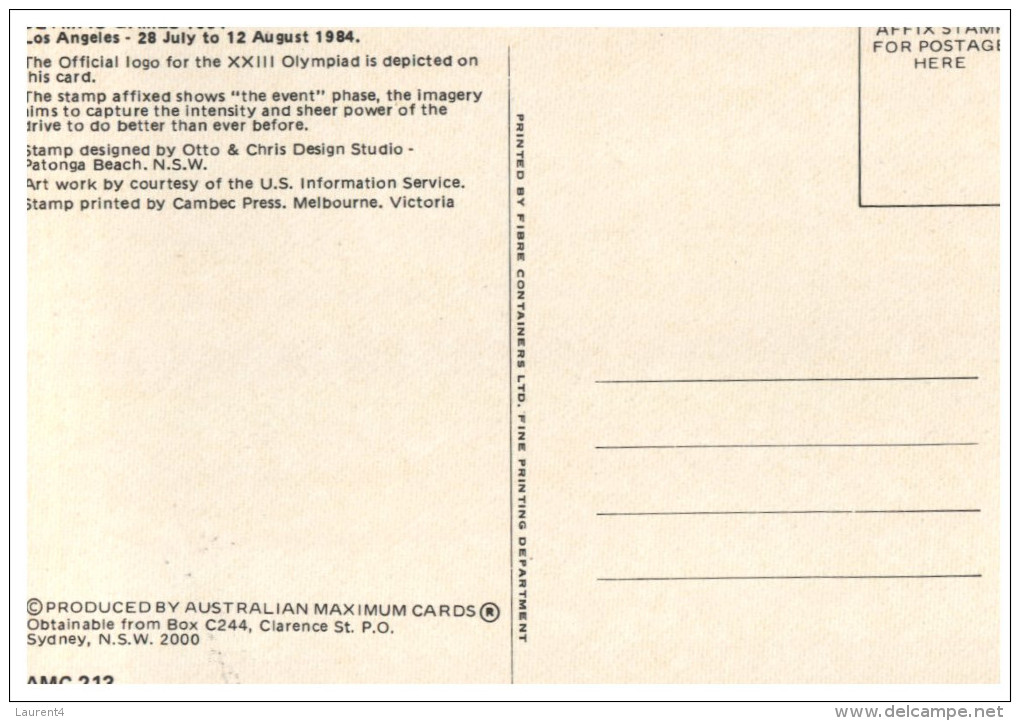 (999) Australia - Maxi-card - Maximum Card -  Australia Maximum Cards - Los Angeles 1984 Olympic Games (2 Cards) - Olympic Games