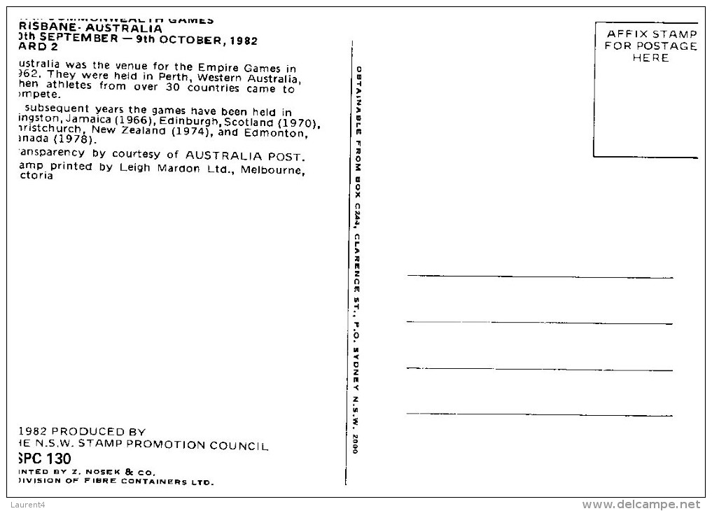 (999) Australia - Maxi-card - Maximum Card - Boxing 1982 Brisbane Commonwealth Games - Boksen