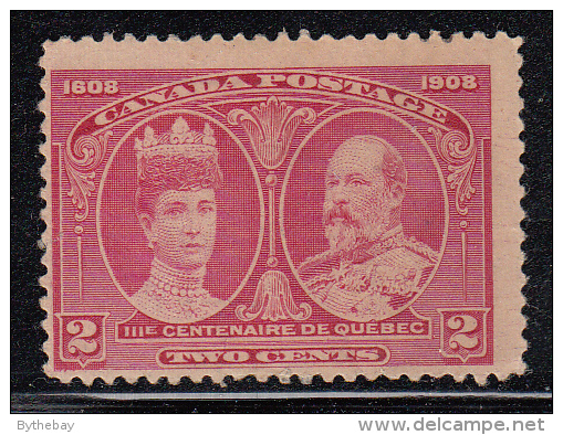 Canada MH Scott #98i 2c King Edward VII, Queen Alexandra - Quebec Tercentenary - Hairlines In Margin - Ongebruikt