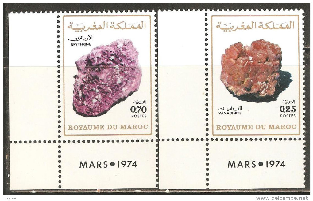 Morocco 1974 Mi# 764-765 ** MNH - Minerals - Minerals