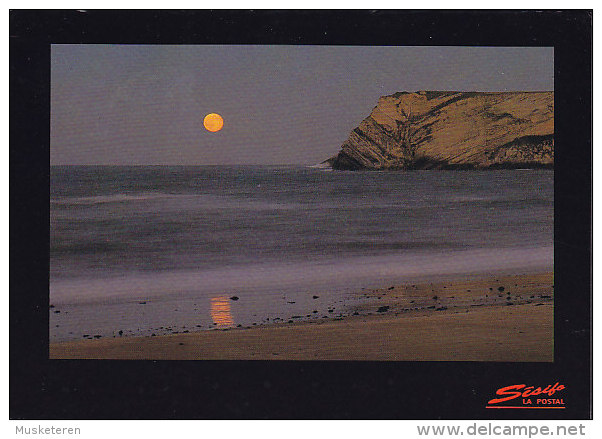 Spain PPC Cantabria En Comillas La Luna Nace Del Mar CAMALENO - LA FRENCHA 1993 To England (2 Scans) - Cantabria (Santander)