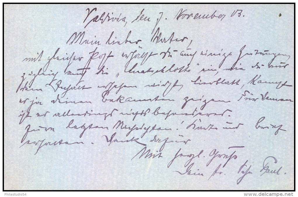 1903: 3 Centavos Stat. Card From VALDIVIA To OBERLANGENBIELAU, Schlesien. - Chile