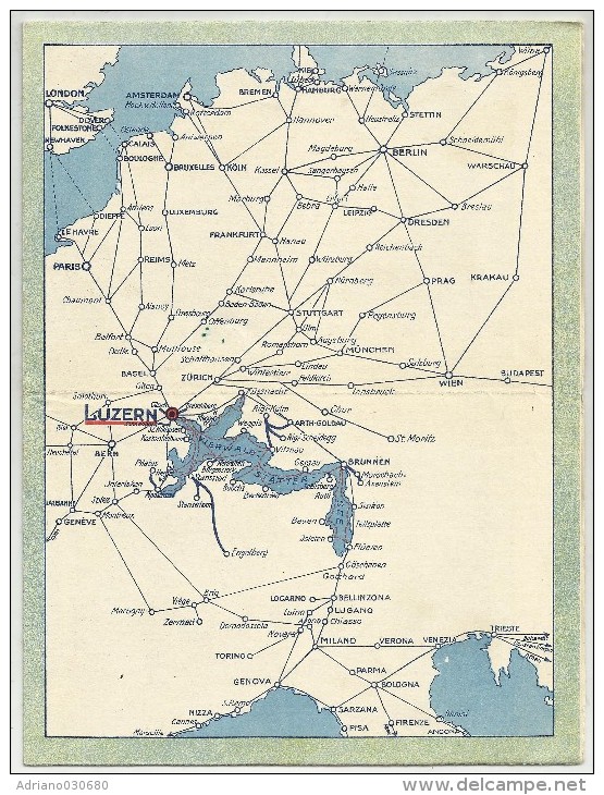 81974 ANTICO ORARIO PIROSCAFO BATTELLO  DAMPFSCHIFFAHRT VIERWALDSTATTERSEE LAKE OF LUCERNE LUZERN 1941 - Europa
