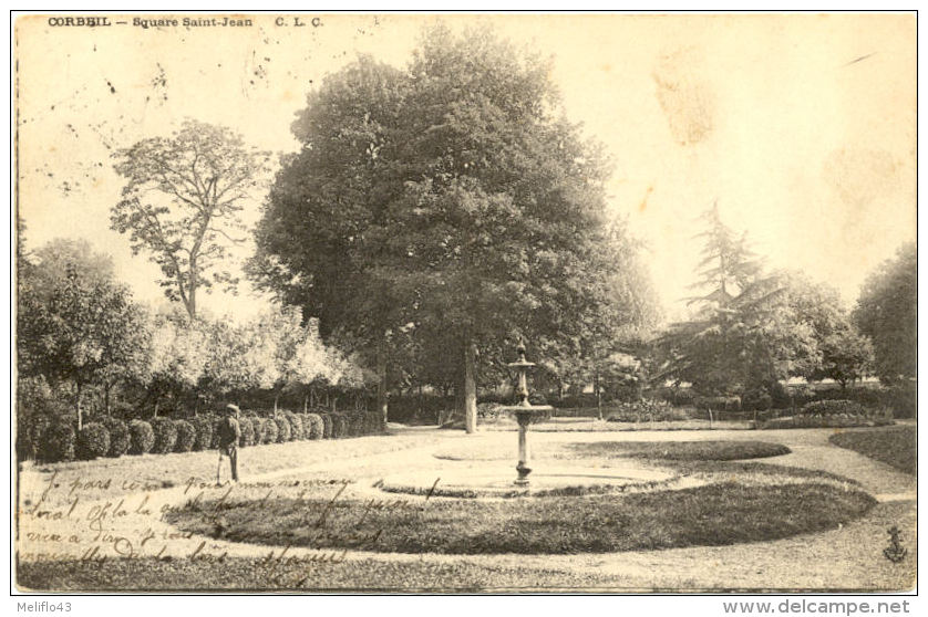 91/CPA 1900 - Corbeil - Square St Jean - Corbeil Essonnes