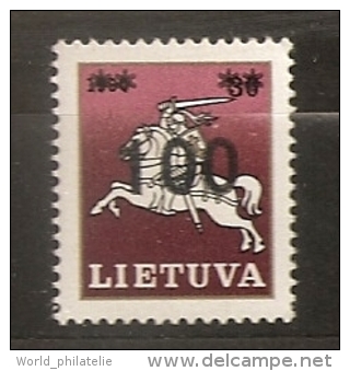 Lituanie Lietuva 1993 N° 442 ** Courant, Surchargé, Grand Duc Vitautas, Cheval, Chevalier, Epée, Bouclier, Empereur - Lithuania