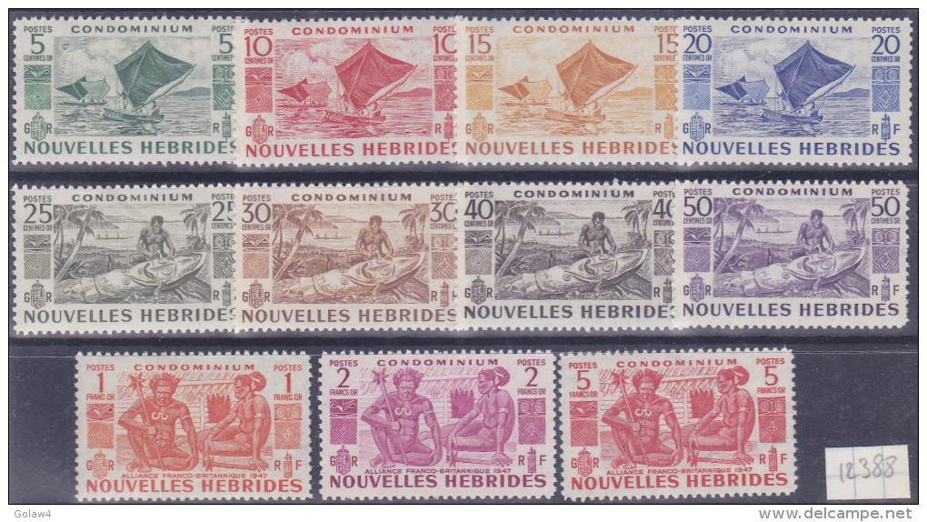 12388# NOUVELLES HEBRIDES SERIE COMPLETE N° 144 à 152 * + 153 à 154 ** Cote : 65 Euros - Neufs