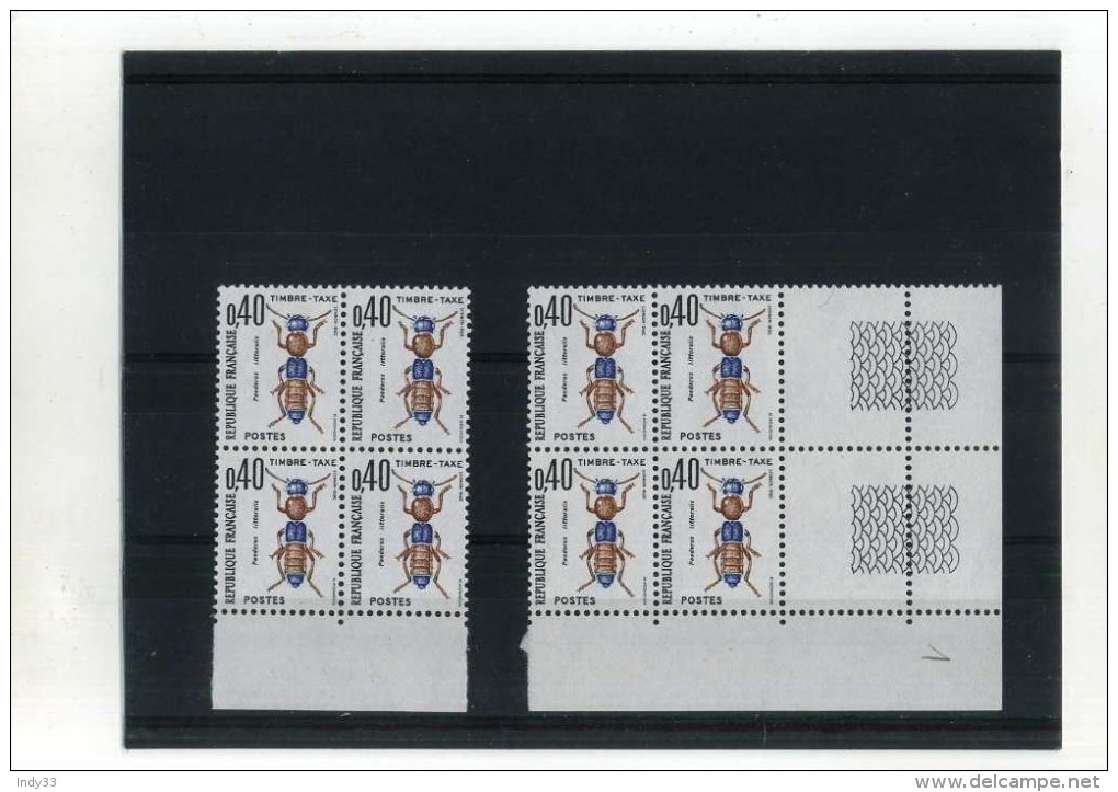 - FRANCE TAXES 1983 . N°110 . 2 BLOCS DE 4 NEUFS SANS CHARNIERE. BORD DE FEUILLE . - 1960-.... Mint/hinged