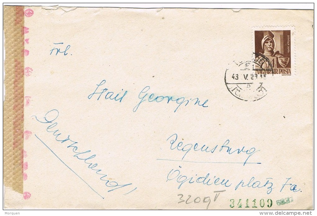 9857. Carta HUNGRIA 1943. Zensur, Censura Alemana - Lettres & Documents
