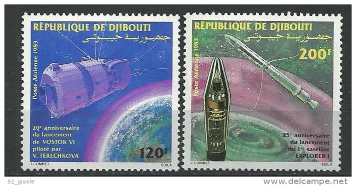 Djibouti Aerien YT 193 Et 194 " Conquêtes Spaciales " 1983 Neuf** - Djibouti (1977-...)