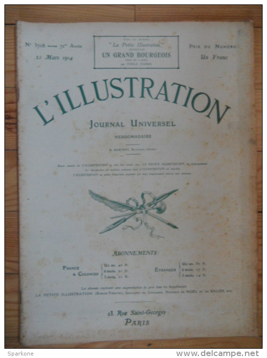 L´illustration  (N° 3708  -  21 Mars 1914)   72° Année - 1900 - 1949