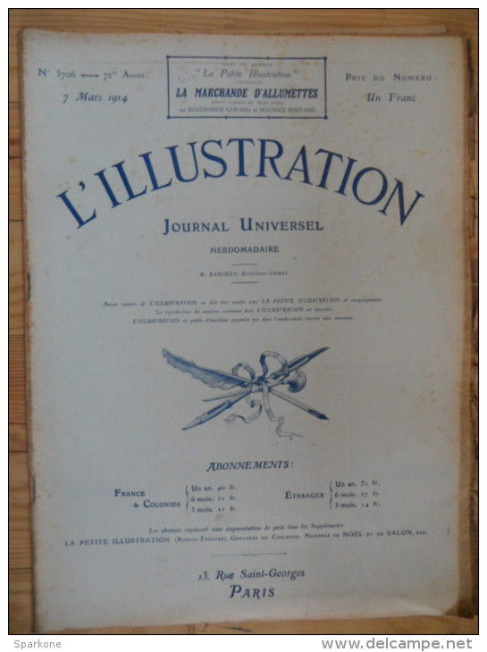 L´illustration  (N° 3706  -  7 Mars 1914)   72° Année - 1900 - 1949