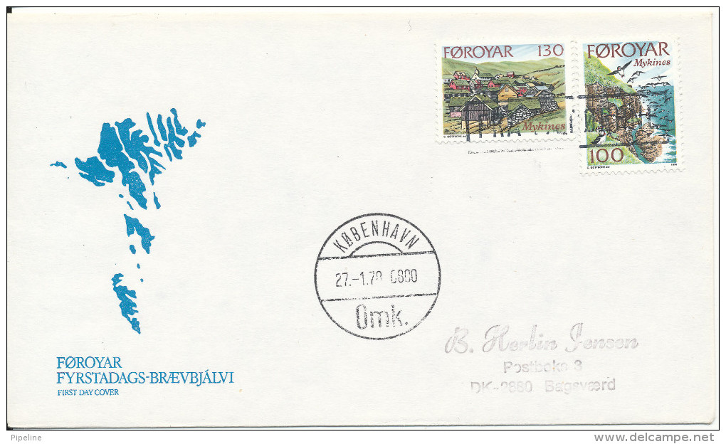 Faroe Islands Ship Cover Fra Færøerne (FROM FAROE ISLANDS) Copenhagen 27-1-1978 - Faroe Islands