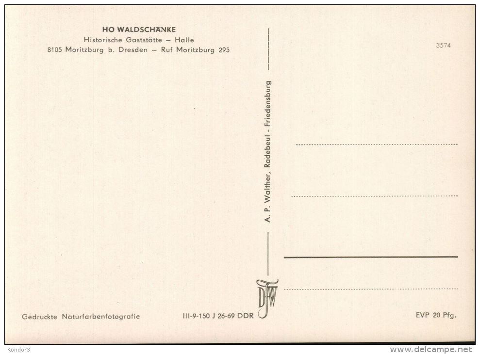 Historische Gaststätte Waldschänke. Moritzburg B. Dresden. Halle - Moritzburg