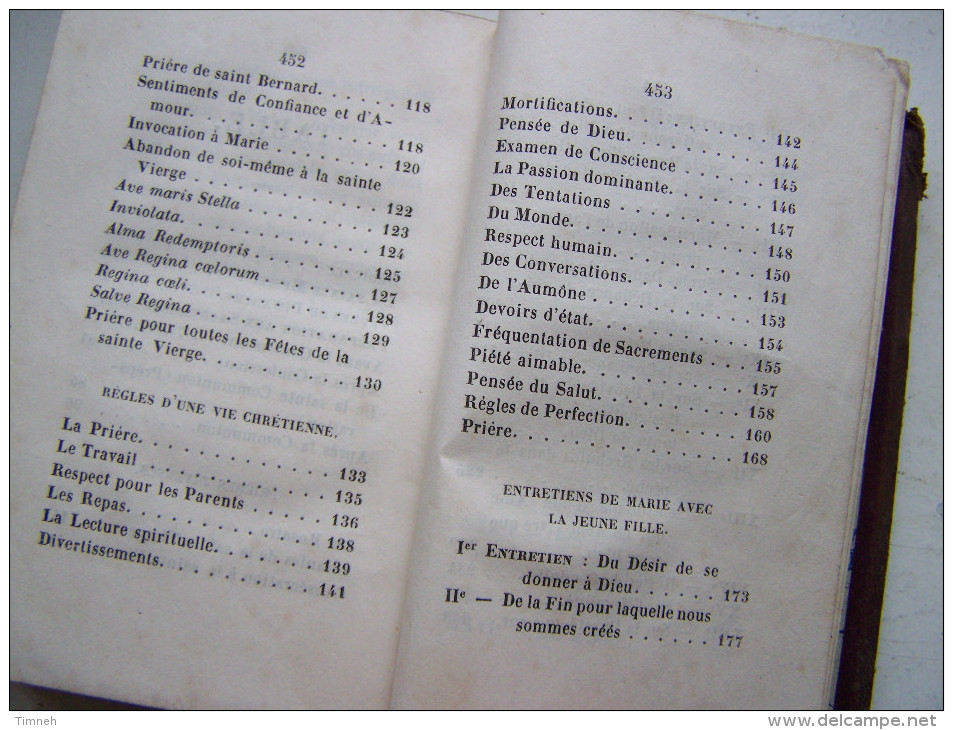 LA PERSEVERANCE OU LA JEUNE FILLE SOUS LA CONDUITE DE MARIE 1846 DIJON POULAIN ET CIE - Religión