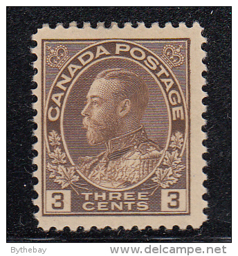 Canada MH Scott #108 3c George V, Admiral - Neufs