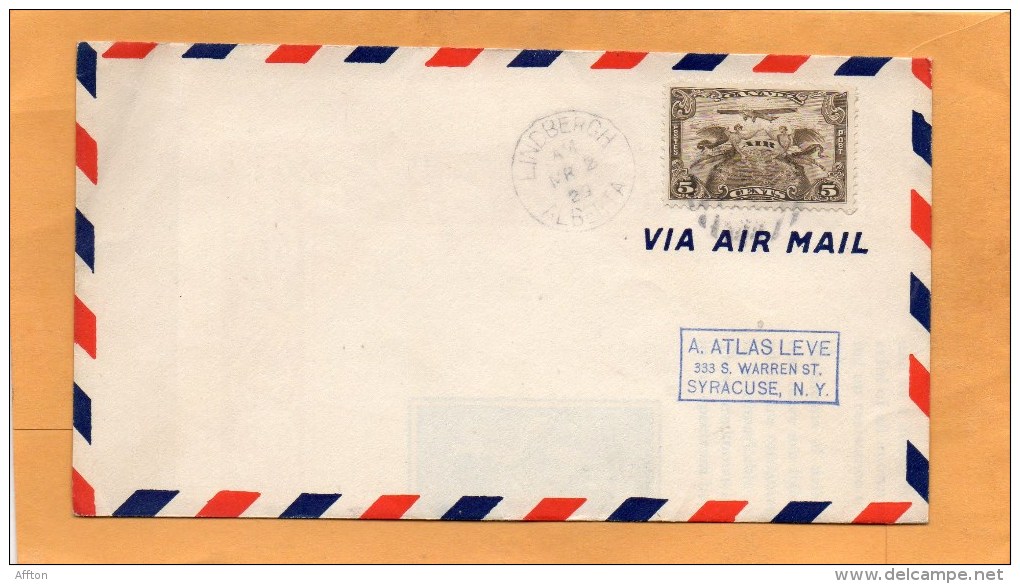 Lindbergh Alberta 1929 Air Mail Cover - Premiers Vols