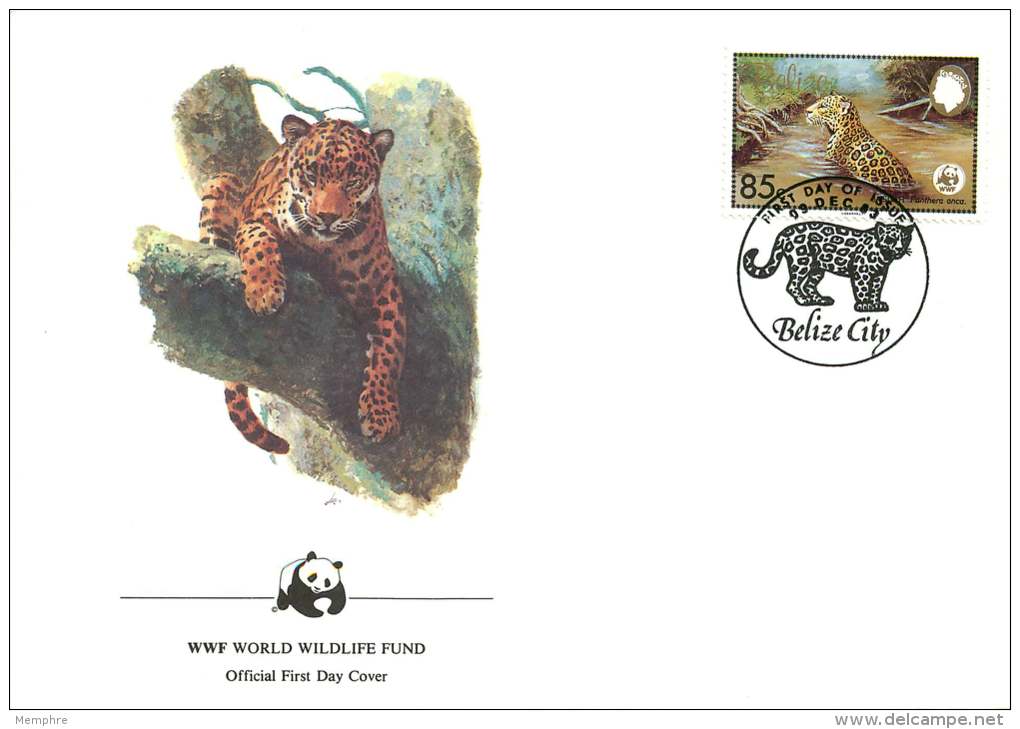 1983  Jaguar Swimming  WWF FDC - Belice (1973-...)