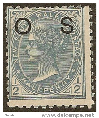 NSW 1892 1/2d Grey Official QV SG O58a HM #CA44 - Nuevos