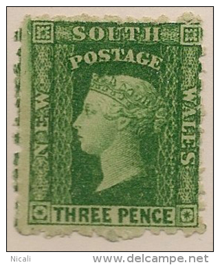 NSW 1871 3d Bright Green QV SG 212 LHM #KP01 - Nuovi