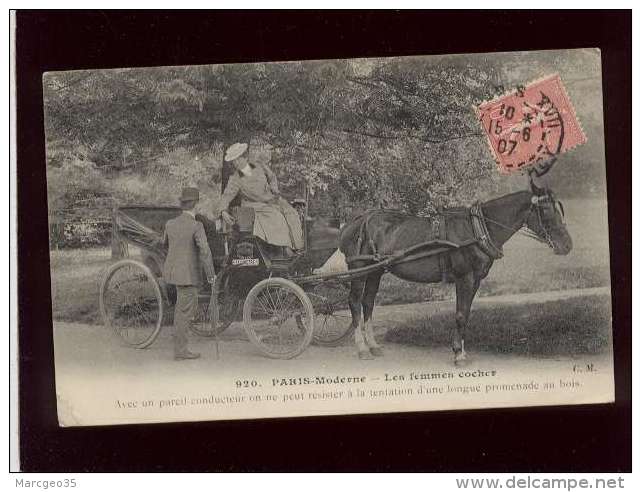 75 Paris Moderne Les Femmes Cocher Avec Un Pareil Conducteur On Ne Peut Résister ..édit. C.M.  N° 920  Attelage - Artisanry In Paris