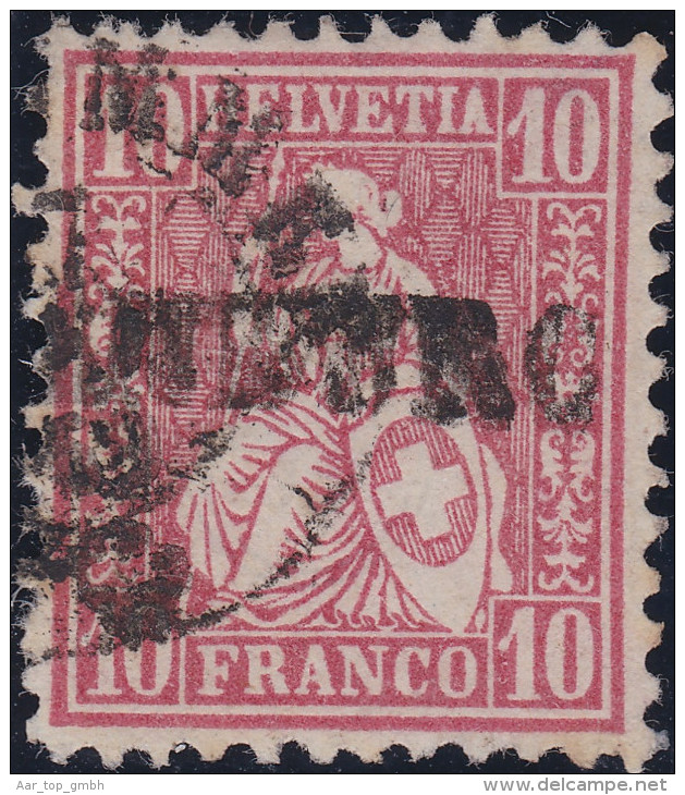 Heimat BE BLANKENBURG ~1870 Lang-Stempel Auf 10Rp. Karmin Sitzende Helvetia - Oblitérés