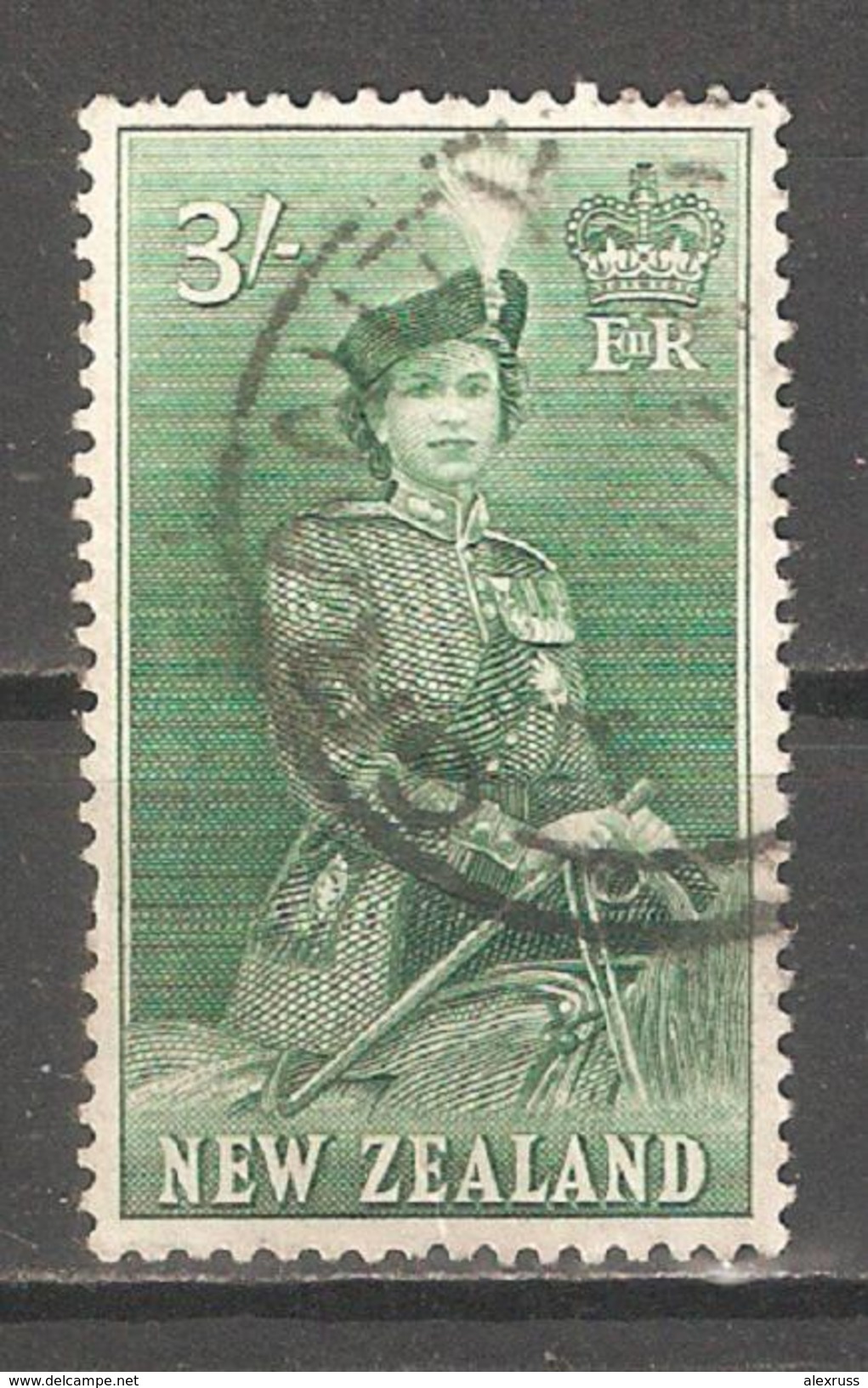 New Zealand 1954, QE II, 3sh, Scott # 299,VF Used - Used Stamps