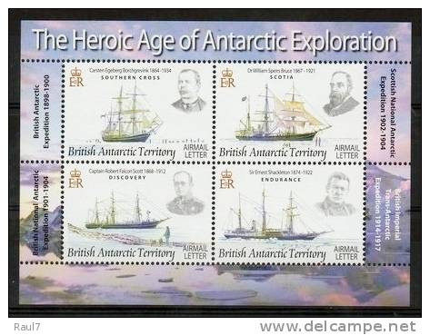 British Antarctic Territory 2010 - Bateaux, Explorateurs - BF Neufs // Mnh MS Explorers & Ships - Nuevos