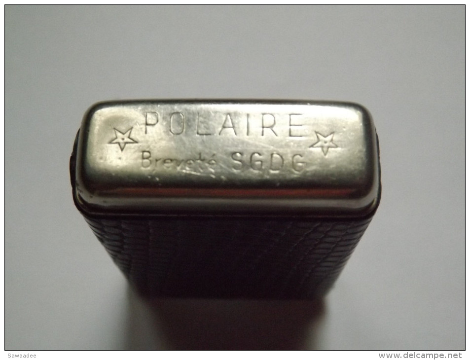 BRIQUET - MARQUE POLAIRE - BREVETE S.G.D.G. - METAL - CUIR NOIR - Autres & Non Classés