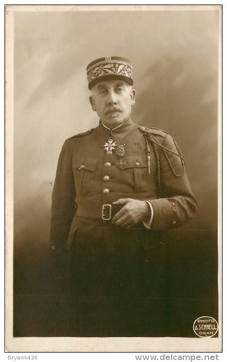 Carte Photo - Rare -Général Balambois - Photographe; A. Schnell à Oran. Carte En Très Bon état -voir 2 Scans - Guerre 1914-18