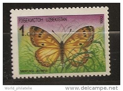 Ouzbékistan O´Zbekiston 1992 N° 2 ** Faune, Animaux, Papillon, Melitaea Acreina, Papillons - Ouzbékistan