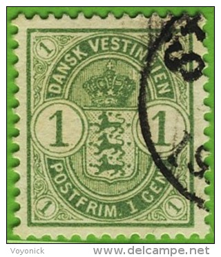 Voyo DANISH WEST INDIES 1900  1c Sc#21 (o) - Danish West Indies