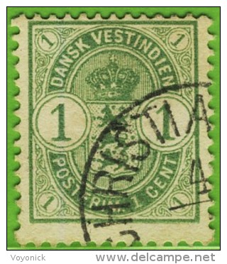 Voyo DANISH WEST INDIES 1900  1c Sc#21 (o)   C - Danish West Indies