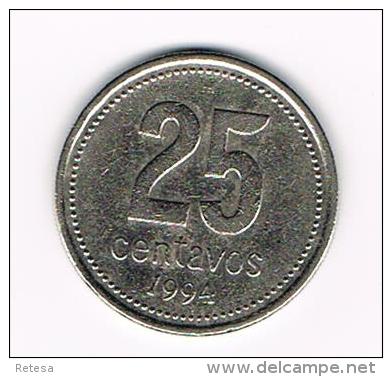 ¨ ARGENTINA  25  CENTAVOS  1994 - Argentine