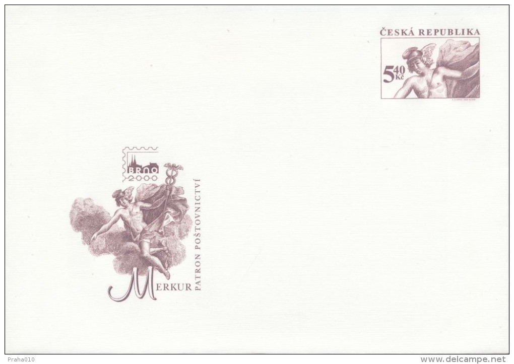 Czech Rep. / Postal Stationery (2000) Stamps Exhibition BRNO 2000; God Merkur - Postal Patron (I6576) - Mitología
