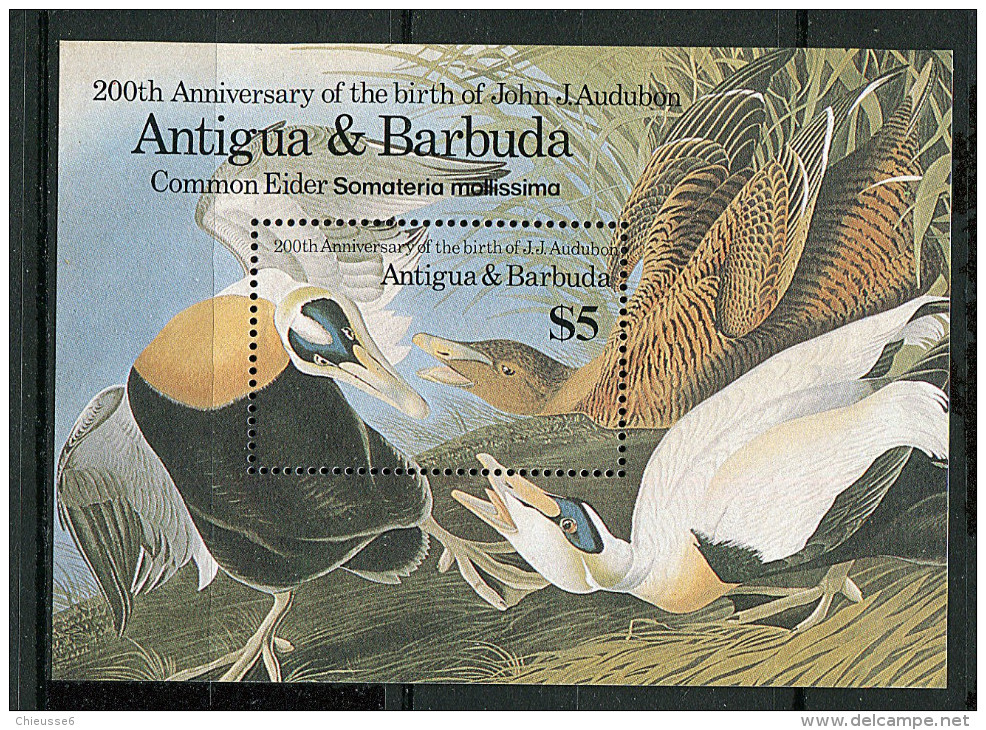 Antigua ** Bloc N° 104 - JJ Audubon,ornithologue. Oiseaux - Antigua And Barbuda (1981-...)