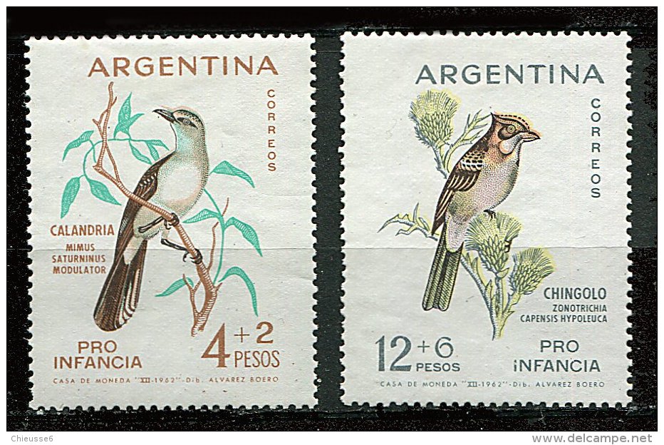 Argentine * N° 663/664 - Oiseaux : Merle, Bruant - Nuevos